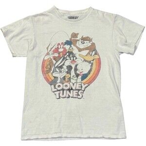 Looney Tunes VTG Y2K Adult Size S T-Shirt Distressed Cartoon Graphic Print Tee